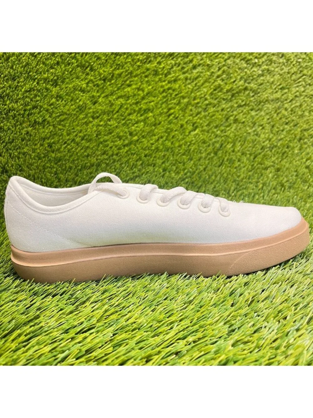 Allbirds Canvas Piper 2 Womens Size 10 White Gum Athletic Running Shoes Sneakers